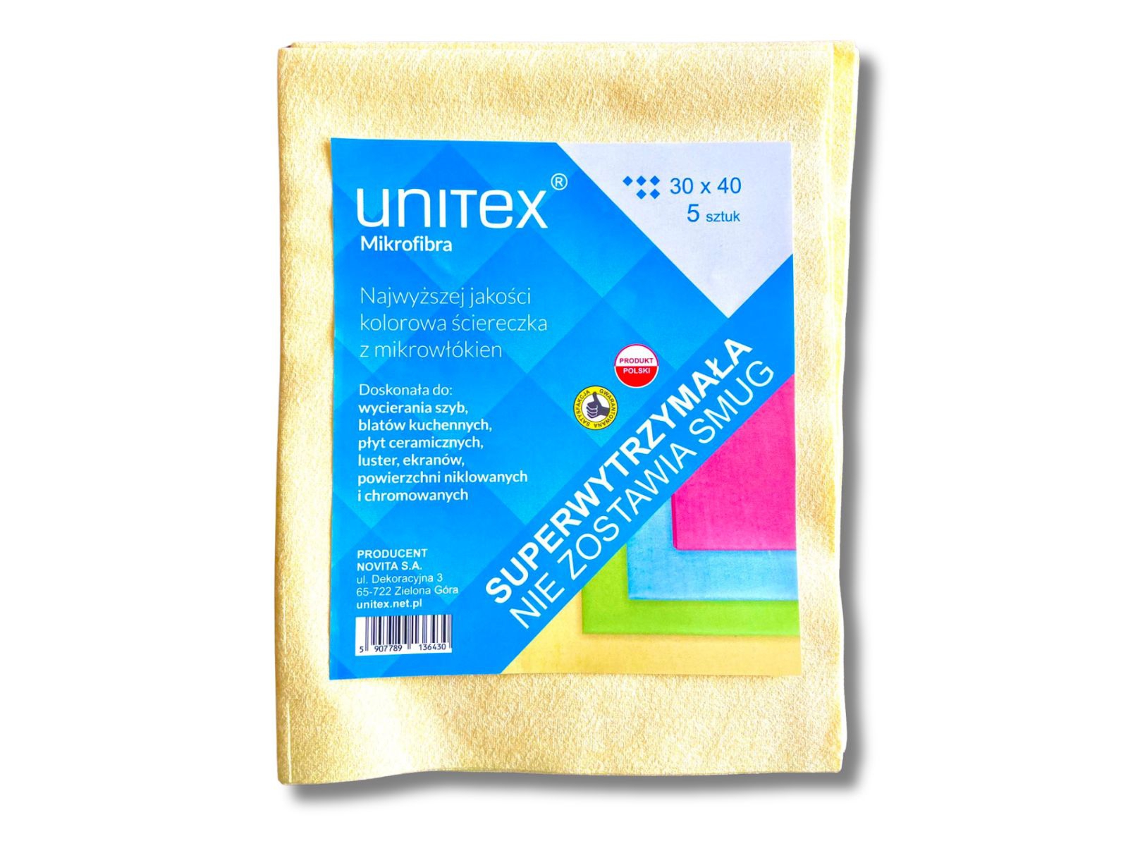 Mikrofibra Unitex YELLOW Ściereczki 5 sztuk